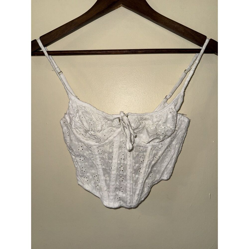 Urban Outfitters Out From Under White Eyelet Lace Corset Bustier Top Small S
